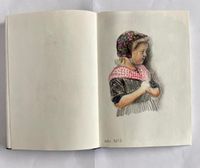 Dutch folklore clothing, based on pictures from an old book about the subject | colored pencil in sketchbook